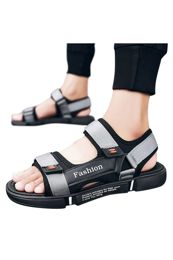 Men's Sandals Hiking Sports Slide Shoes with Arch Support Summer Open Toe Athletic Sandal Camping Outdoor Walking Shoes Grey 6.5