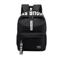 thumbnail image 1 of Modstep Mens Fashion Backpack Letter Print Zipper Compartments College School Daypack Unisex Medium Travel Pockets Storage Bag Black, 1 of 3