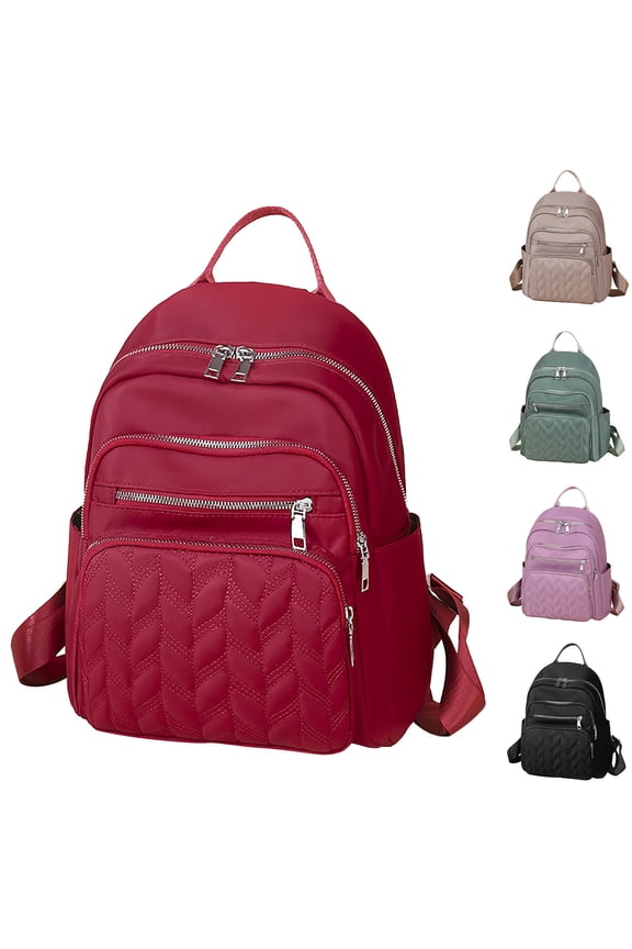 Mini Backpack for Women Fashion Water Resistant College Bookbag Nylon Lightweight Daypack for Travel Shopping
