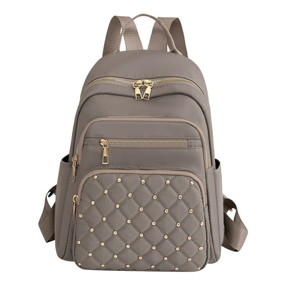 Modstep Mini Backpack for Women Small Quilted Casual Travel Nylon Daypack Lightweight Travel College Bookbag Brown