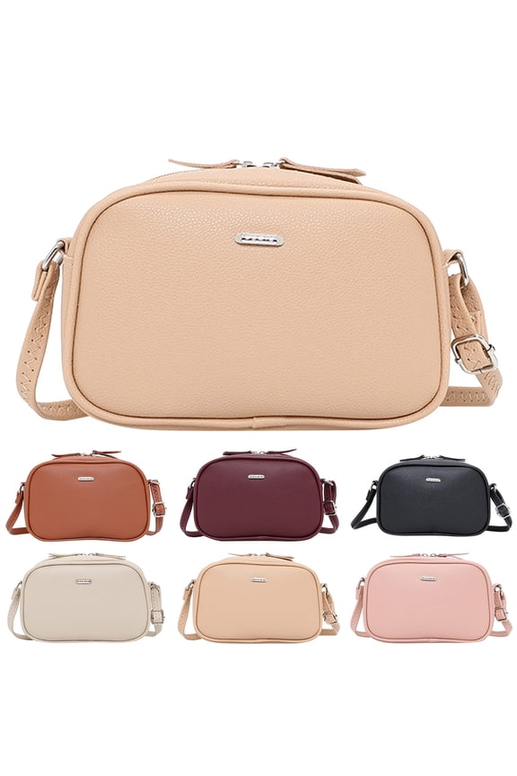 Mini Square Crossbody Purse for Women Adjustable Strap Leather Shoulder Bags Students Daily Weekend Shopping Handbags Brown