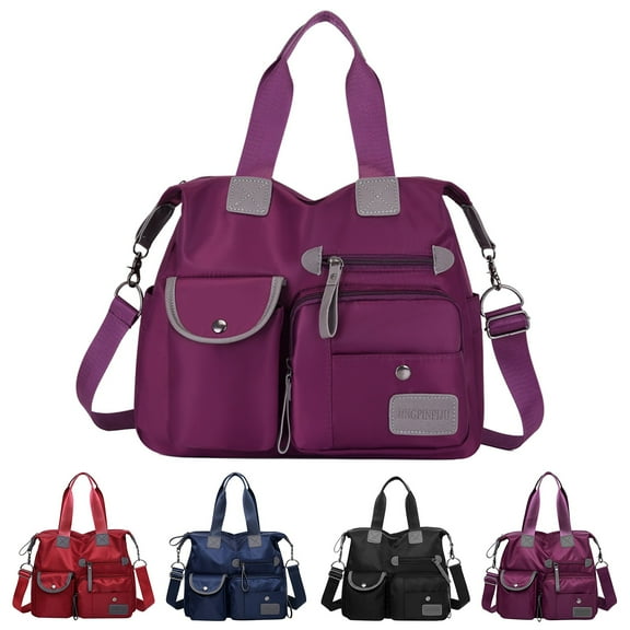 Modstep Nylon Handbag for Women Travel Anti Theft Zipper Tote Purse Bag Outdoor Adjustable Strap Shoulder Bags with Multi Pockets