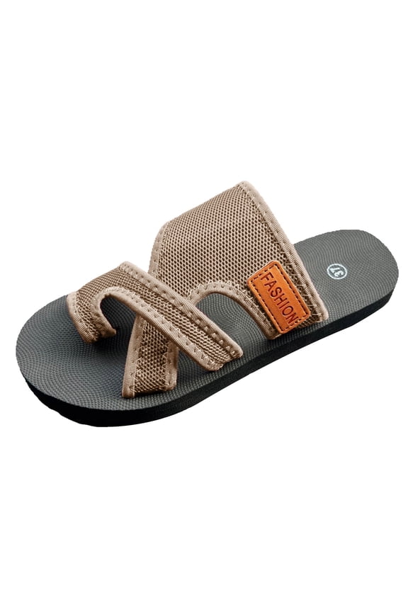 Orthopedic Flat Sandals for Women Men Mesh Arch Support Slide Shoes 2026 Comfortable Beach Toe Ring Slippers 8 Brown