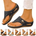 thumbnail image 1 of Modstep Orthopedic Wedge Sandals for Women Breathable Wide Width Beach Slippers Comfortable Platform Flip Flops Flat Shoes Black 8, 1 of 5