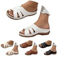 thumbnail image 1 of Modstep Orthopedic Wedge Sandals for Women Hollow Out Low Heel Non Slip Slide Shoes Wide Width Beach Slippers with Arch Support Beige 8.5, 1 of 7