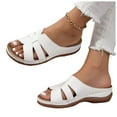 thumbnail image 1 of Modstep Orthopedic Wedge Sandals for Women Hollow Out Low Heel Non Slip Slide Shoes Wide Width Beach Slippers with Arch Support White 6.5, 1 of 7