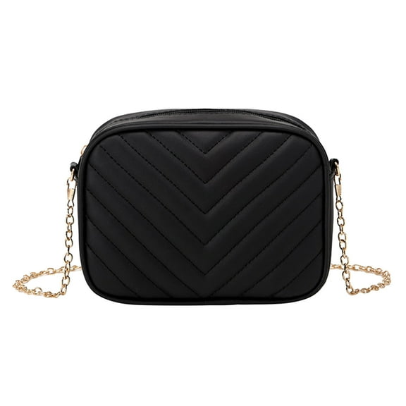 Modstep Quilted Crossbody Purse for Women Trendy Chain Shoulder Bags Ladies Underarm Phone Bags for Evening Party Black