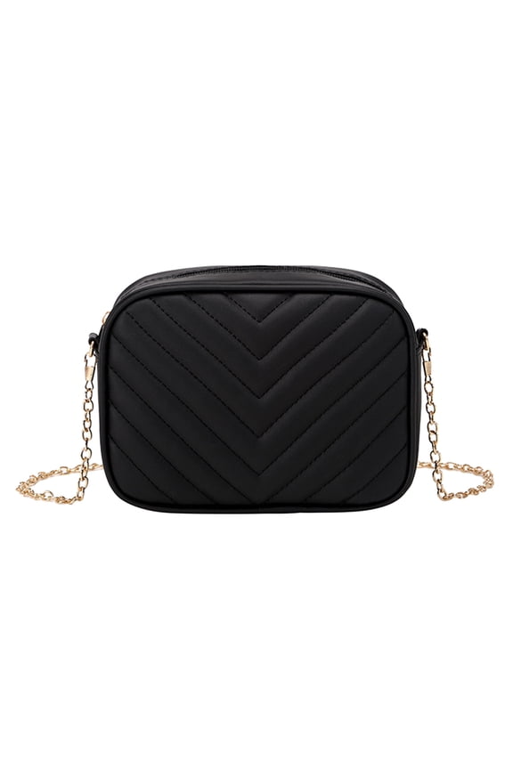 Quilted Crossbody Purse for Women Trendy Chain Shoulder Bags Ladies Underarm Phone Bags for Evening Party Black
