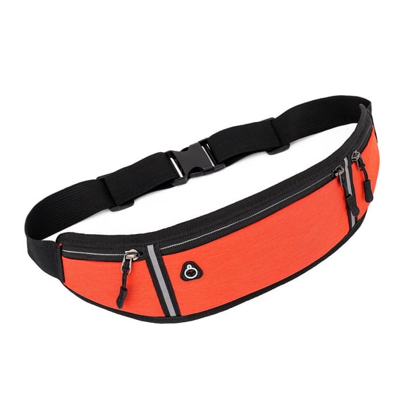 Modstep Running Belt for Men Women Earphone Hole Zipper Phone Pocket Detachable Belt Fanny Bags Waist Packs for Hiking Climbing Orange