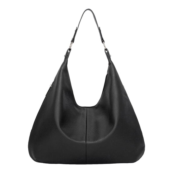 Modstep Shoulder Bags for Women Soft Slouchy Leather Handbag Lady Stylish Button Tote Purses Underarm Shopping Satchel Black
