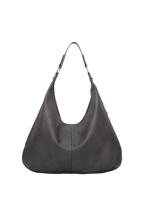 Shoulder Bags for Women Soft Slouchy Leather Handbag Lady Stylish Button Tote Purses Underarm Shopping Satchel Grey