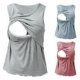 thumbnail image 1 of Modstep Sleeveless Ribbed Nursing Tank Tops with Padding Ladies Summer Sleeveless Soft Pregnancy Breastfeeding Loungewear Blue 2XL, 1 of 6