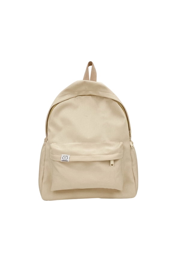 Small Backpack Purse for Women Side Pockets Mini Schoolbags College Students Travel Shopping Zipper Daypack Beige