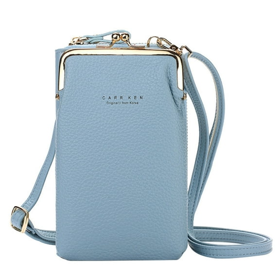 Modstep Small Crossbody Bag for Women Leather Mini Phone Purses Card Slots Adjustable Strap Wallet for Travel Vacation Blue