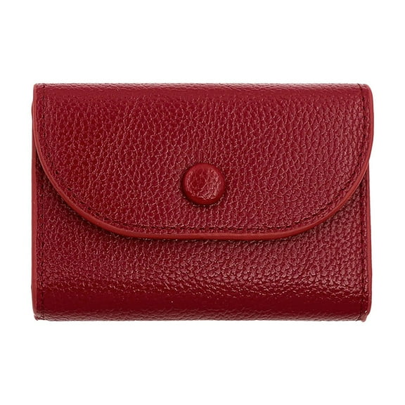Modstep Small Wallet for Women Leather Mini Coin Button Zip Purses Lightweight Compartment Bags for Shopping and Daily Red