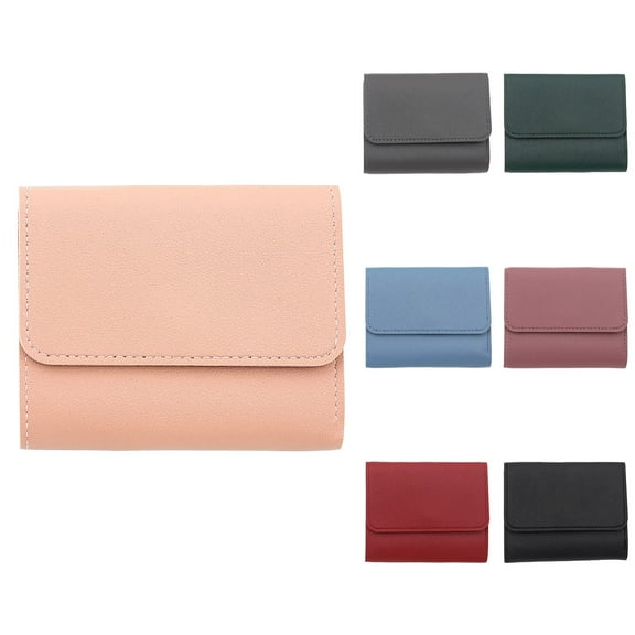 Modstep Small Wallet for Women Leather RFID Blocking Bifold Credit Card Holder Thin Travel Shopping Purses with ID Window Black