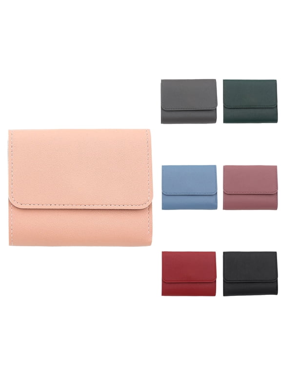 Small Wallet for Women Leather RFID Blocking Bifold Credit Card Holder Thin Travel Shopping Purses with ID Window Black