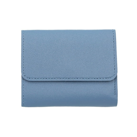 Modstep Small Wallet for Women Leather RFID Blocking Bifold Credit Card Holder Thin Travel Shopping Purses with ID Window Blue