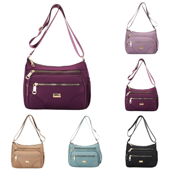 Modstep Women Crossbody Bag Waterproof Zip Multiple Pockets Shoulder Purse Trendy Handbag for Ladies Work and Daily Black