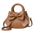 thumbnail image 1 of Modstep Women Mini Crossbody Purses Fashion Bow Leather Top Handle Shoulder Bags with Detachable Strap Ladies Daily Handbags Brown, 1 of 6