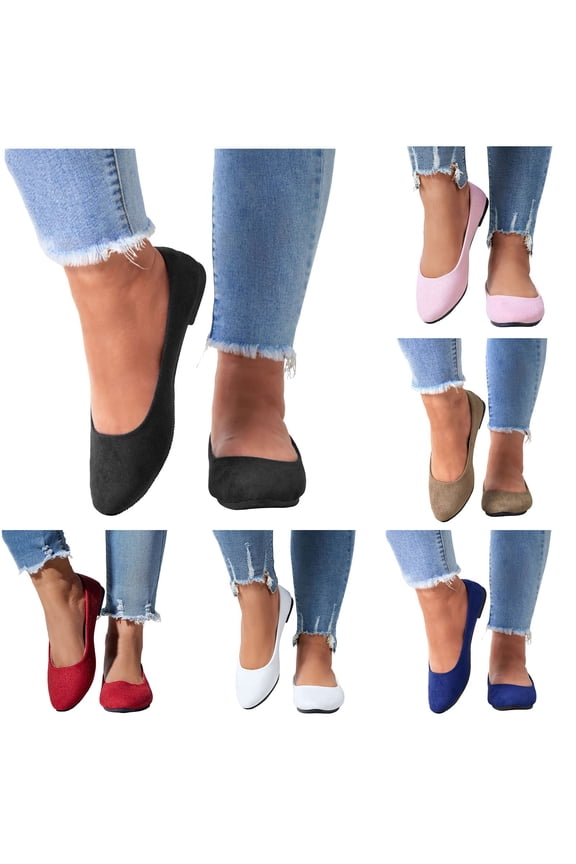 Women Pointed Toe Flat Sandals Solid Color Casual Work Shoes Summer Dressy Slip on Loafers Ladies Daily Walking Slides Black 6