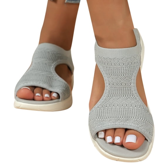 Modstep Women Walking Sandals Arch Support Orthopedic Comfortable Plantar Fasciitis Non Slip Casual Open Toe Sport Sandal for Athletic Summer Beach Grey 7.5