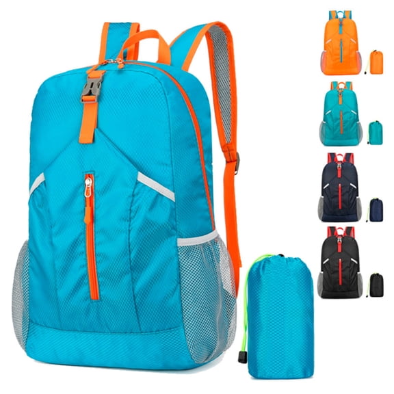 Modstep Women and Mens Travel Foldable Backpack Lightweight Weekend Camping Overnight Zipper Daypack Large Capacity Storage Bag Black