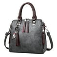 thumbnail image 1 of Modstep Women's Leather Handbags Tassel Zipper Compartments Crossbody Shoulder Bags Top Handle Satchel for Ladies Vacation Grey, 1 of 3