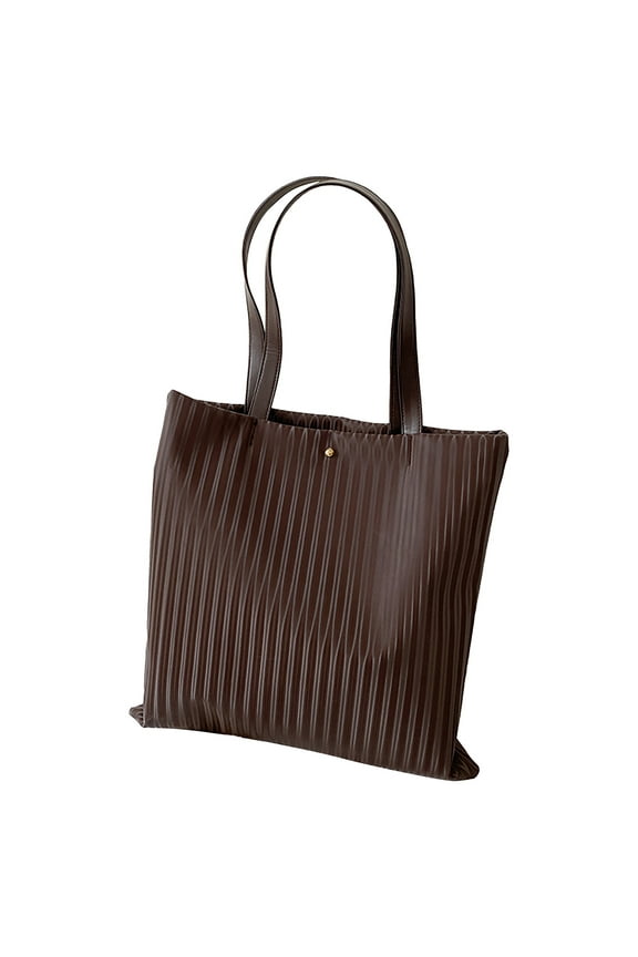 Womens Leather Tote Bags Zipper Large Capacity Shoulder Purses Ladies Button Handbags for Work Travel Shopping Brown