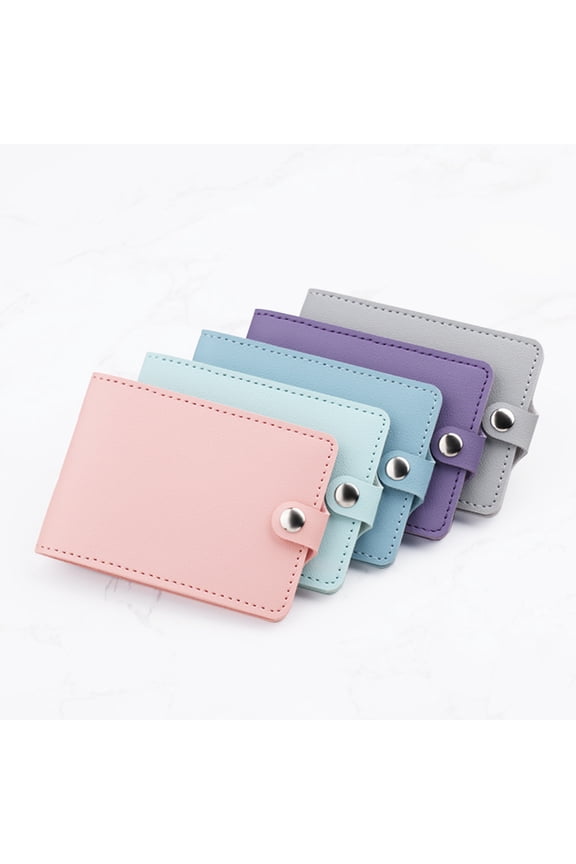 Womens Leather Wallet Button ID Window Credit Card Holder Small Short Purse Ladies and Students Thin Pocket Black