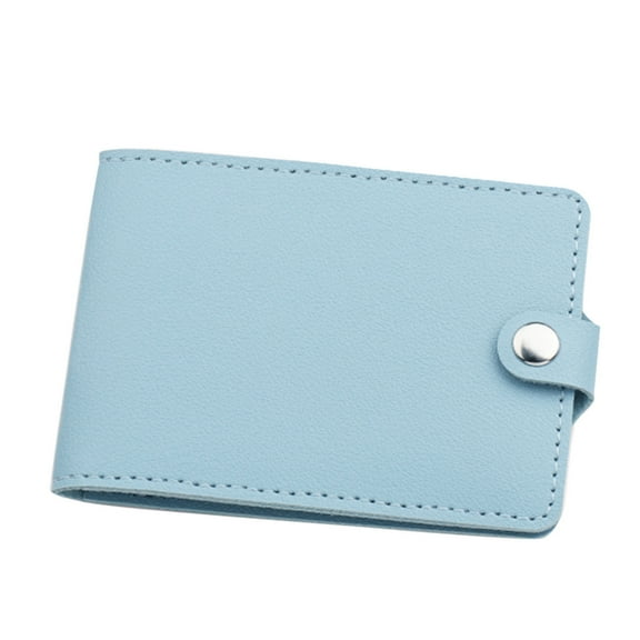 Modstep Womens Leather Wallet Button ID Window Credit Card Holder Small Short Purse Ladies and Students Thin Pocket Blue