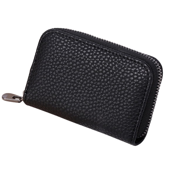 Modstep Womens Short Wallet Zipper Around Multiple Card Slots Leather Purse Clutch Bag Portable Weekend Travel Card Holder Black