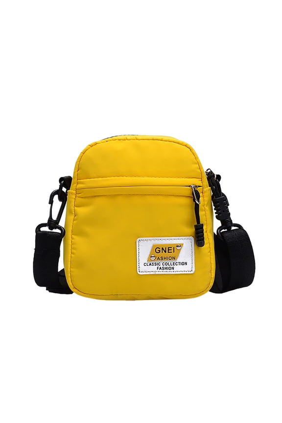 Womens Small Crossbody Bag Fashion Nylon Square Shoulder Purses with Adjustable Strap for Daily Vacation Shopping Yellow