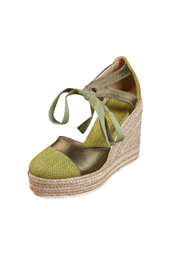 Womens Wedge Espadrille Sandals Closed Toe Ankle Strap Platform Slides Summer Vacation Walking Shoes with Arch Support size 8 Green