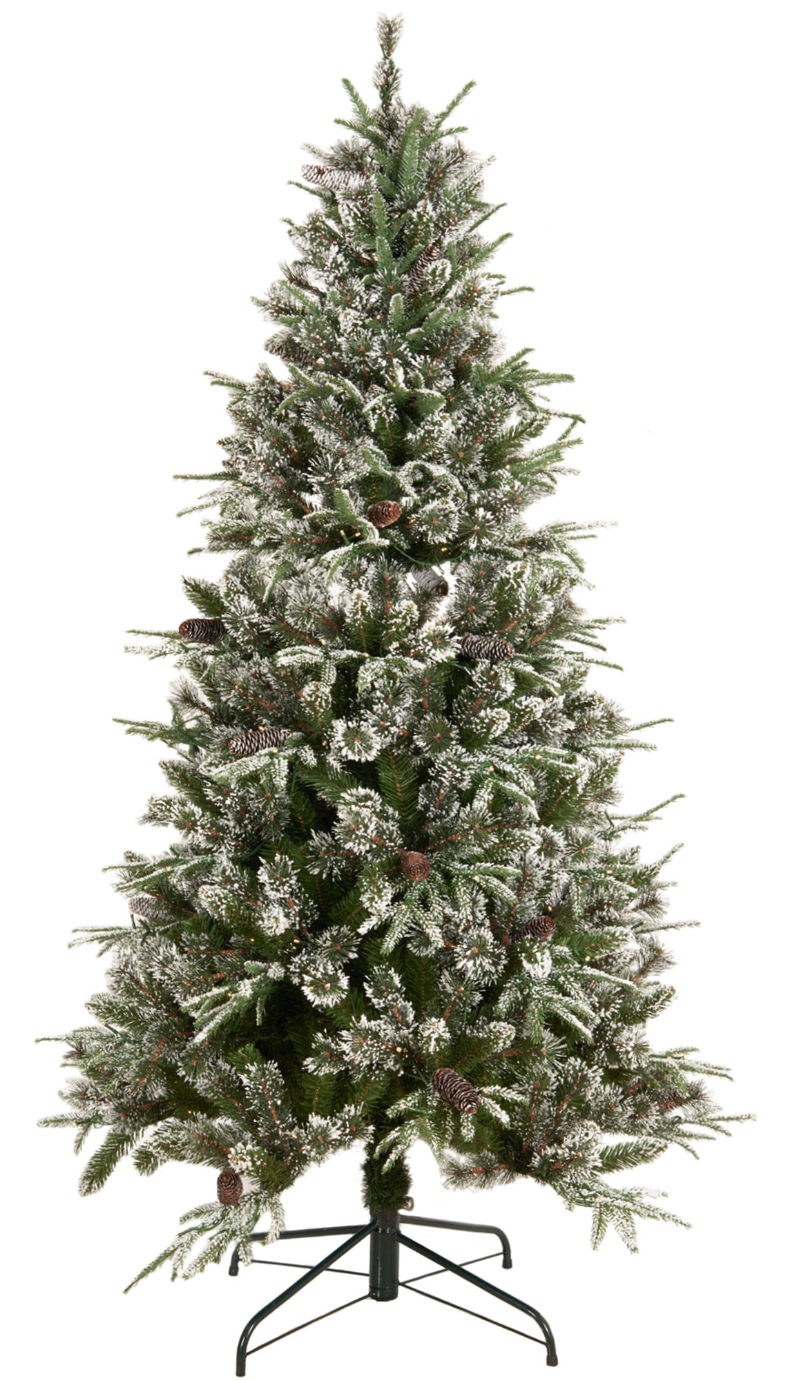 Modstyle 6Ft Prelit Snow Christmas Tree, PE/PVC White Xmas Tree with