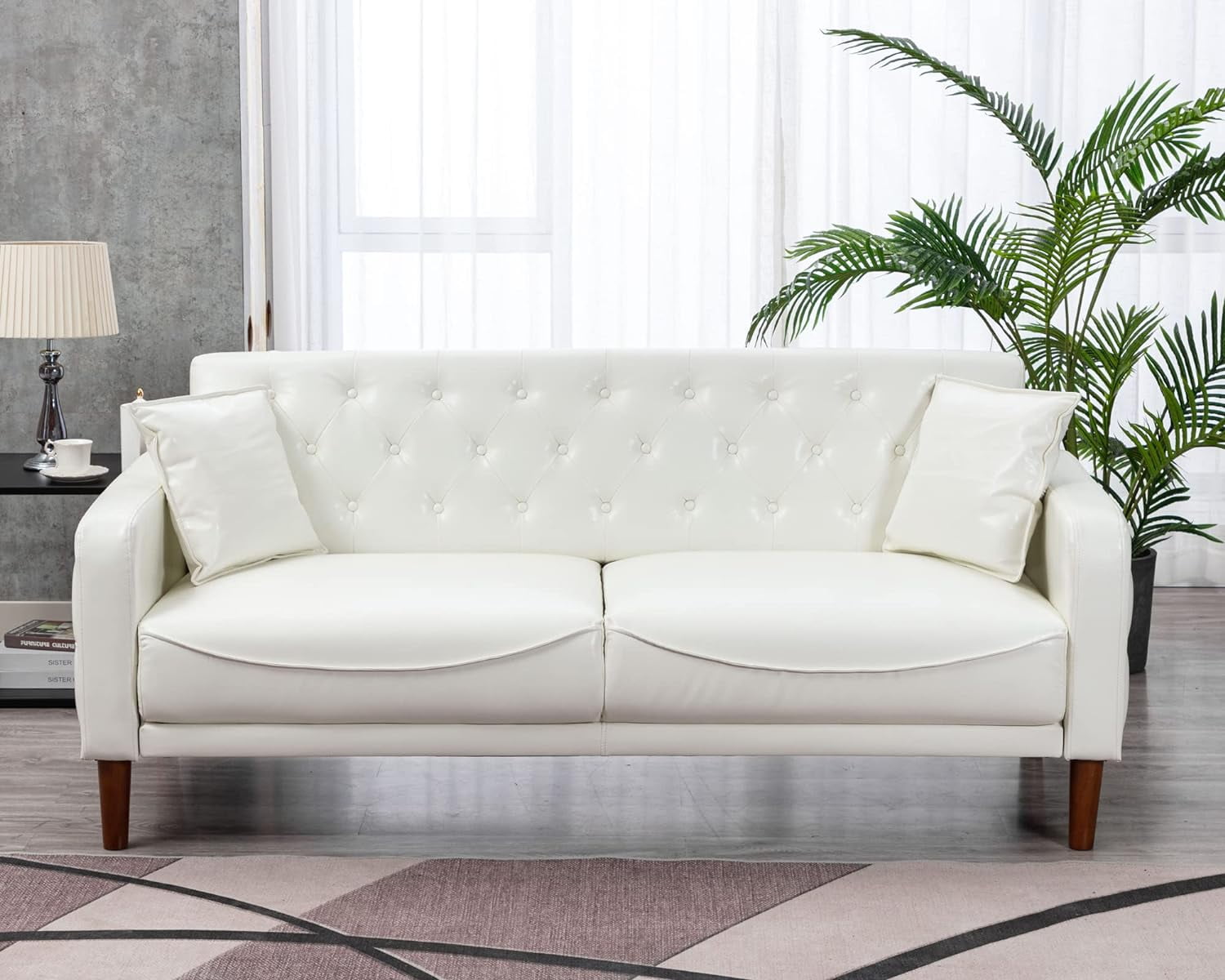 Ivory sale leather loveseat