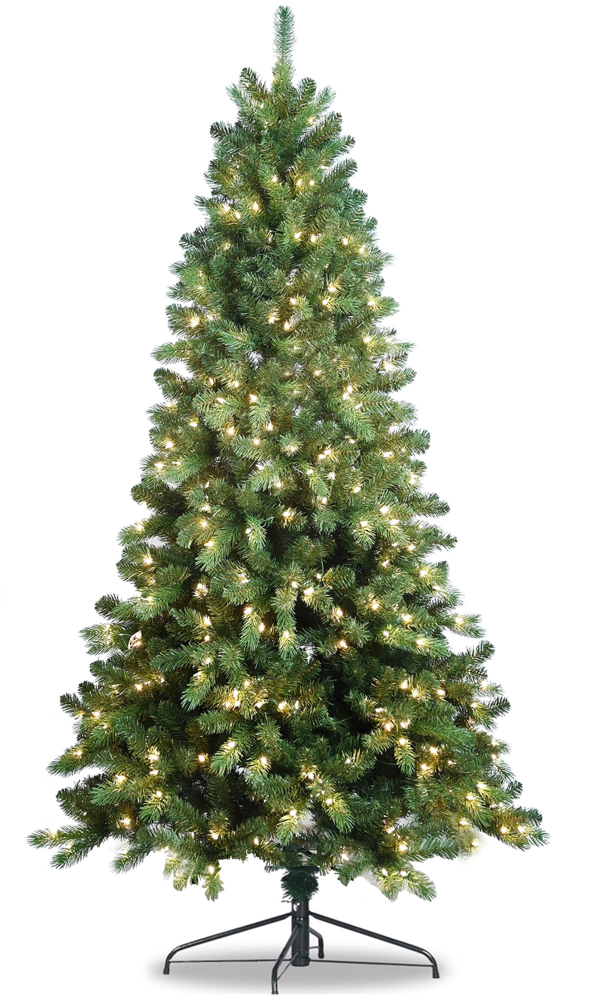 Modstyle 7Ft PreLit Artificial Christmas Tree, PE/PVC Hinged Xmas Tree w/ 450 LED