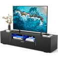 thumbnail image 1 of Modstyle LED TV Stand for TVs up to 75", Entertainment Center TV Media Console with Storage, LED Lights, Black, 1 of 8