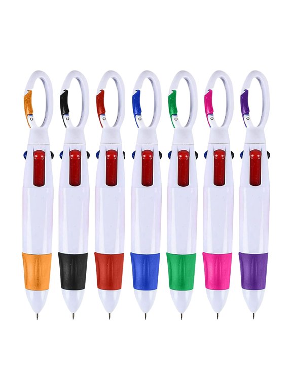 Multi Colored Pens, Novelty Pens, Click Pens, 4 in 1 Ink Colors with Keychain for Adults, Classroom Gifts, and Holiday Party Favors
