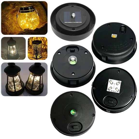 ModuNook Replacement Solar Light Tops, Round Solar Lights Outdoor, Solar Lantern Lights, for Garden Path Yard and Patio