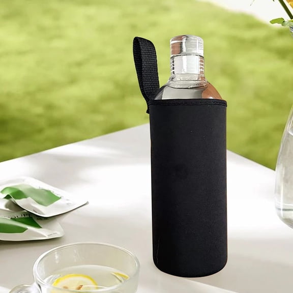 ModuNook Water Bottle, Clear Water Bottle Leakproof Glass Hydration Flask, Water Bottle Clear with Time Scale for Home Kitchen Travel Hiking Camping