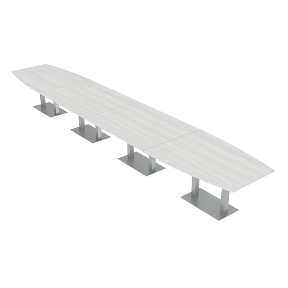 20 Person Modular Boardroom Table Boat Shaped Metal Bases Power Units