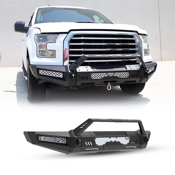Modular 3 IN 1 Design Steel Front Bumper+Side Wings+Bull Bar For 2015-2017 Ford F-150(Exclude Raptorw/2*4" Pod Lights