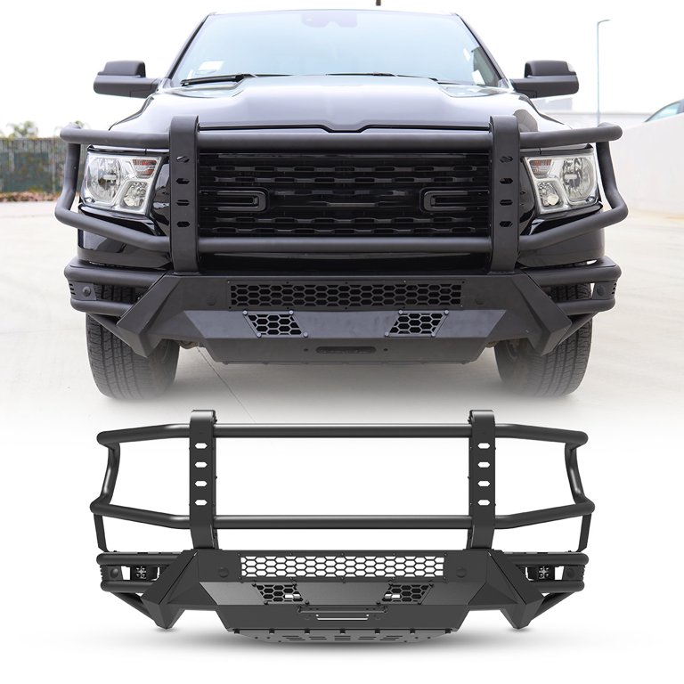 Vijay Steel Front Bumper for 06-08 Dodge Ram 1500 Pickup w/9500lbs Winch Seat & LED Spotlights