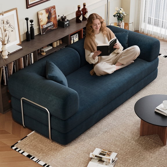 Modular 78.8" Blue Fabric Sofa for Living Room, Room,Bedroom,Blue