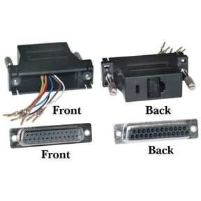Modular Adapter, Black, DB25 Male to RJ45