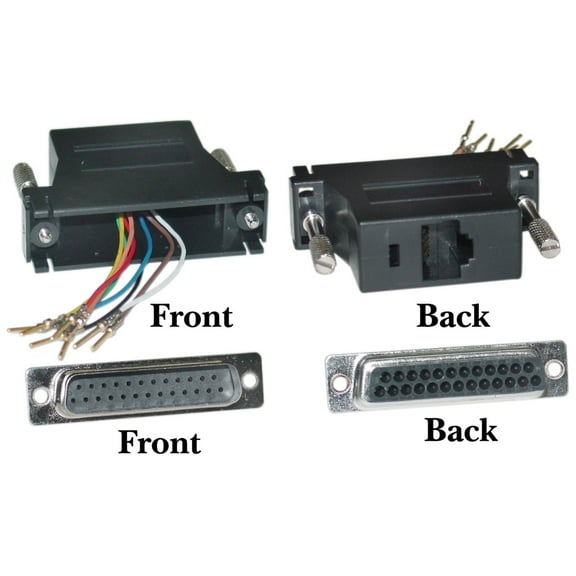 Modular Adapter, Black, DB25 Male to RJ45