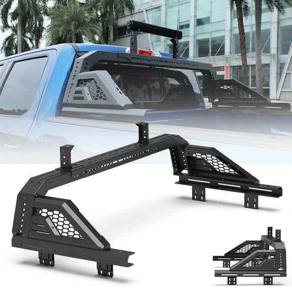 Modular Adjustable Full-size Pickup Roll bar Overland Bed Rack For Dodge Ram/Chevy silverado/GMC sierra/Ford/Toyota/Nissan with Side Rail Mounting Bracket