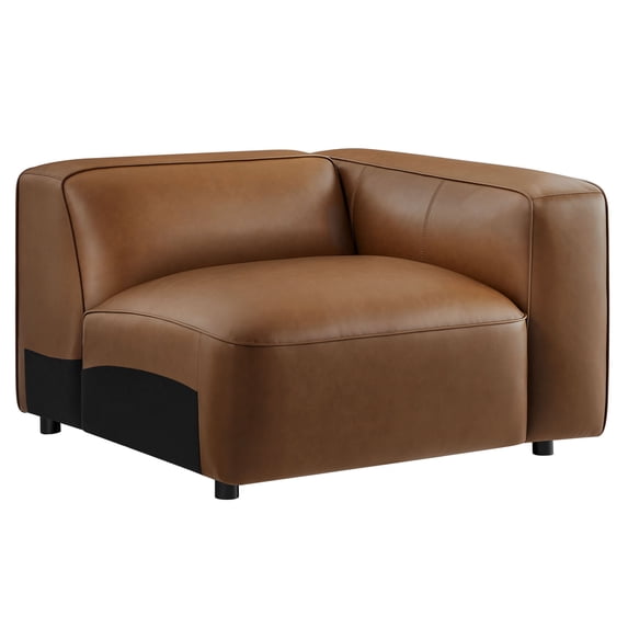 Modular Armchair, Brown, Faux Leather, Living Room Lounge Cafe Lobby Hospitality Restaurant, Modern Contemporary, HB37657