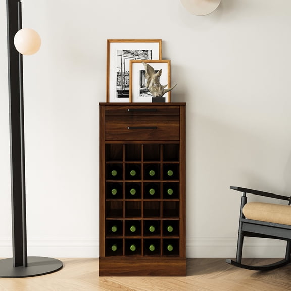 Modular Buffet Wine Cabinet | Hold 28 Bottles at Home | Durable Wooden MDF with Melamine | Solve Wine Storage Problem